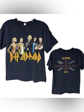 Def Leppard 2007 Tour T Shirt Band Tee Double Sided Graphic Rock Small